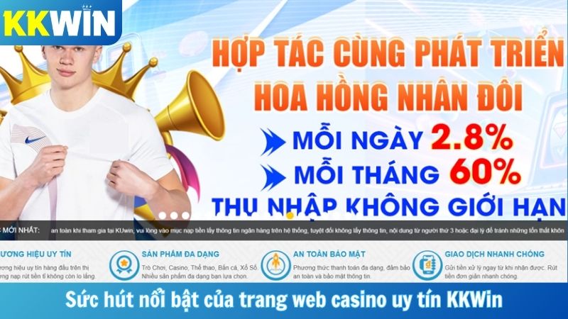 Sức hút nổi bật của trang web casino uy tín KKWin
